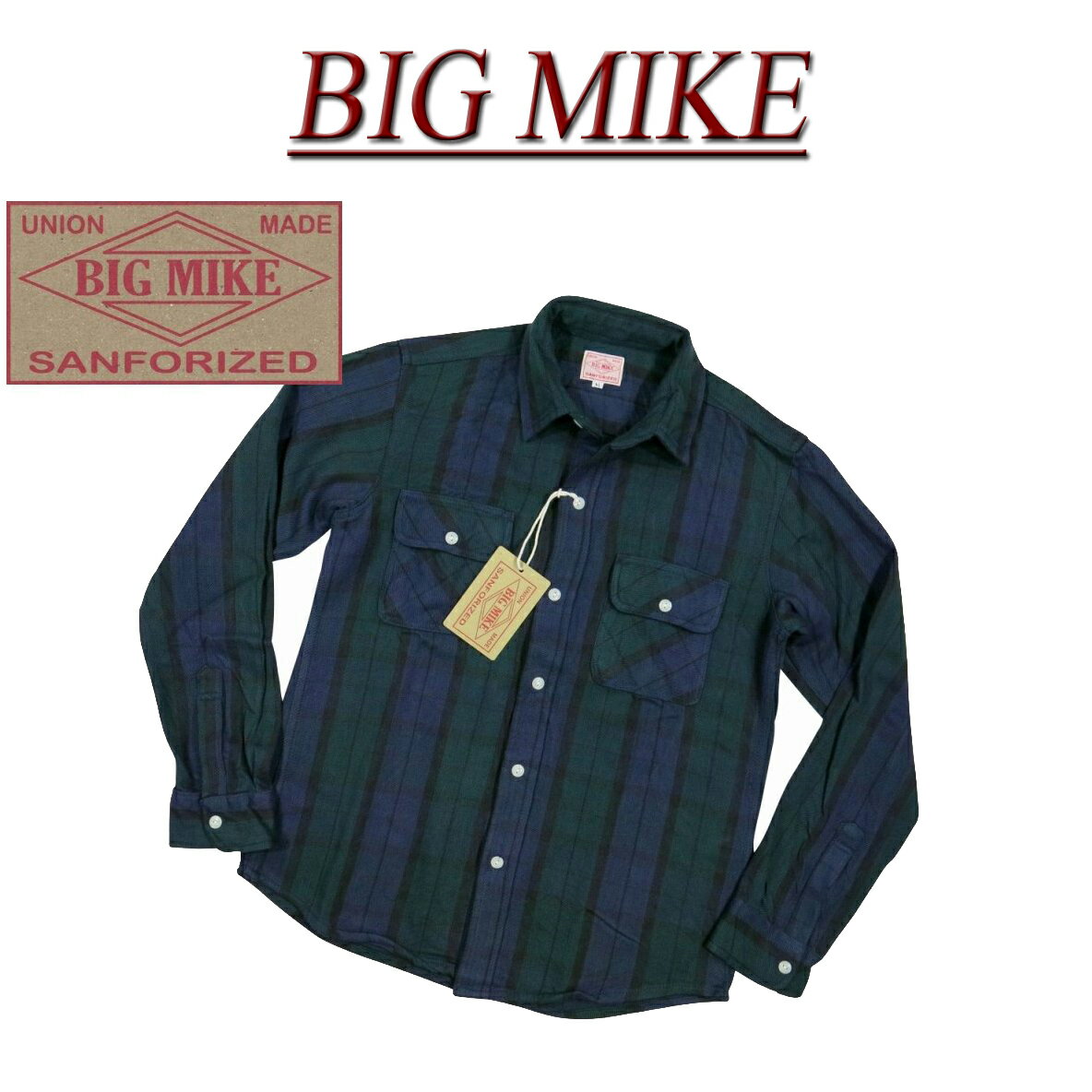 【7色4サイズ】 ac194 新品 BIG MIKE 復刻 長袖 タータンチェック ヘビーネルシャツ 101735010 メンズ ビッグマイク HEAVY FLANNEL WORK SHIRTS フランネルシャツ ワークシャツ ヘビネル BIGMIKE Made in INDIA 【smtb-kd】