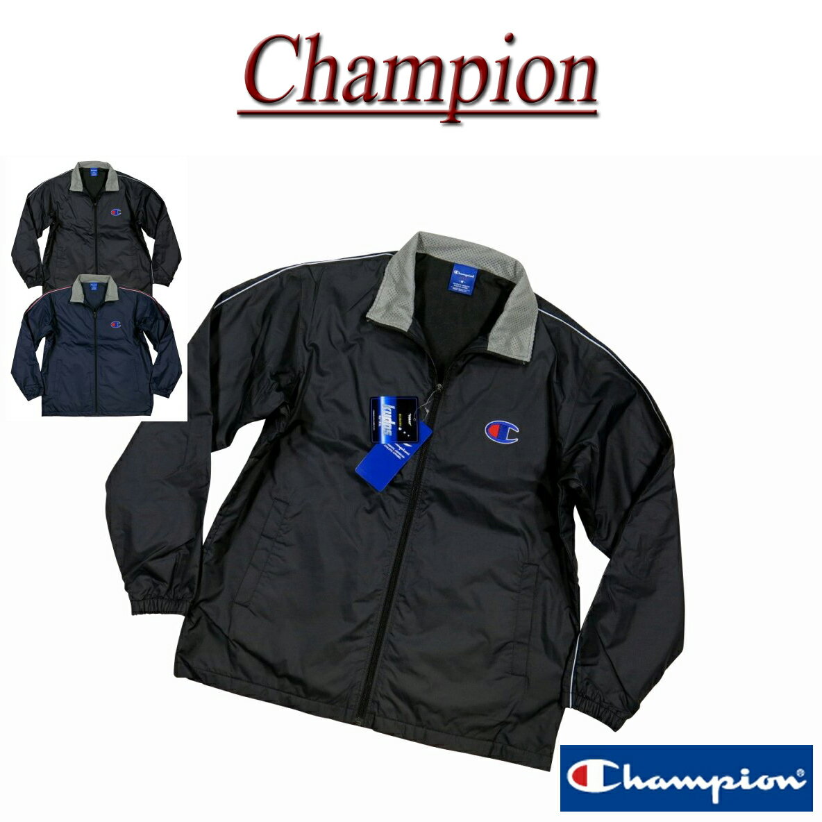 【2色3サイズ】 jc071 新品 Champion TRAINING ビッグロゴ 耐久撥水性 ジップ ウーブン ジャケット C3-LSC20 ウインドブレーカー メンズ チャンピオン トレーニング ナイロンジャケット kudas キューダス【smtb-kd】