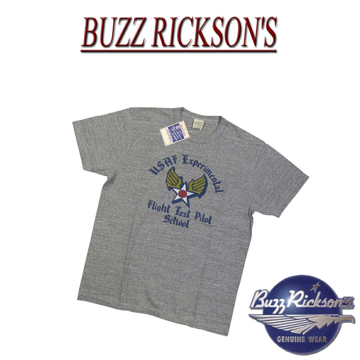 【4サイズ】 nz901 新品 BUZZ RICKSON’S 日本製 FLIGHT TEST PILOT SCHOOL スラブ地 半袖 Tシャツ BR77592 メンズ バズリクソンズ SLAB YARN T-SHIRT ティーシャツ Made in JAPAN 【smtb-kd】