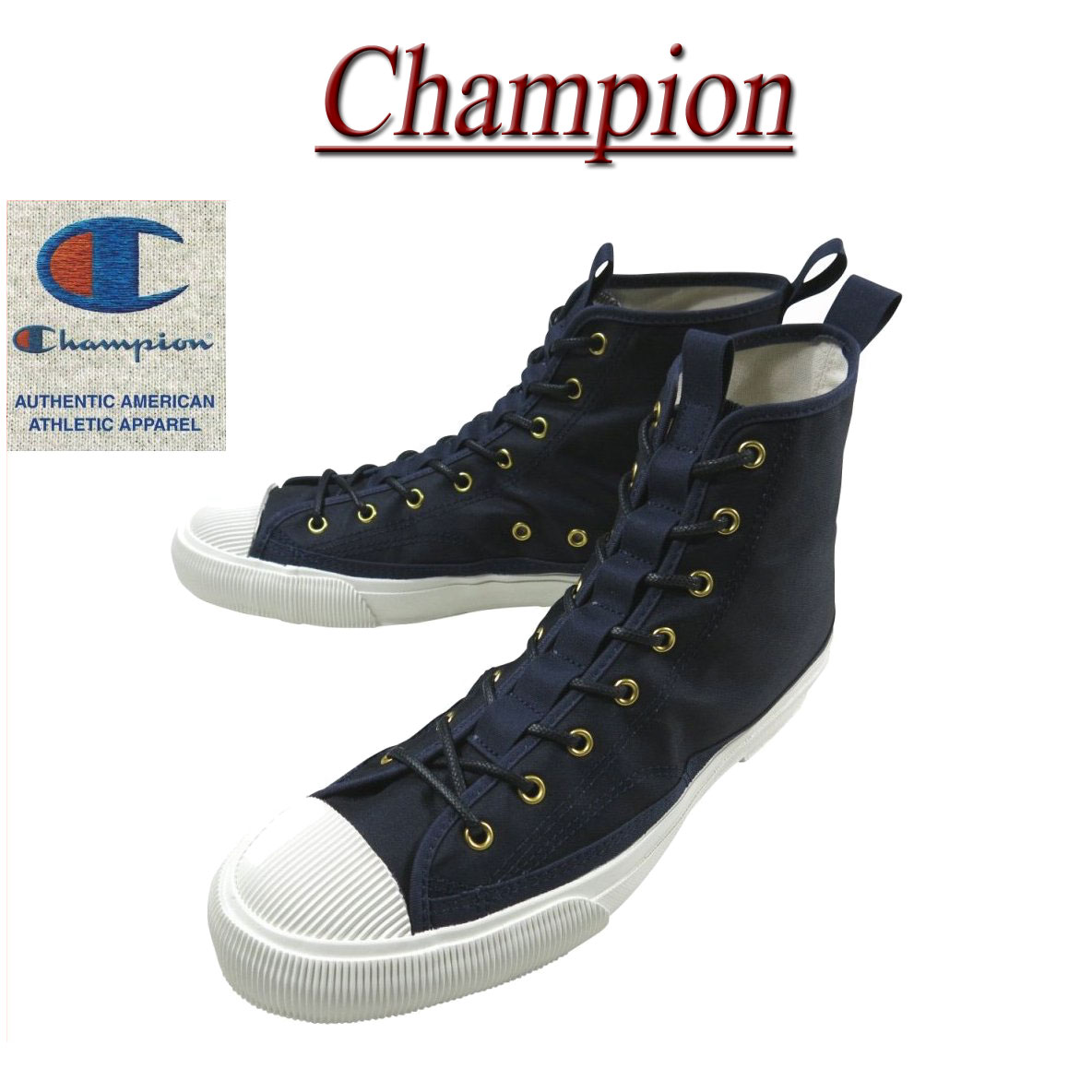 【6サイズ】 jc201 新品 Champion 日本製 ロチェスター チノクロス ハイカット スニーカー C2-L704 メンズ & レディース ROCHESTER HI CC チャンピオンフットウェア Champion FootWear Made in JAPAN