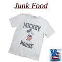 【US規格 5サイズ】 ac641 新品 JUNK FOOD ミッキーマウス ビンテージ調 ダメージ加工 半袖 Tシャツ 12MS103XDIS038 メンズ ジャンクフード MICKEY MOUSE DISNEY ティーシャツ JunkFood 【smtb-kd】