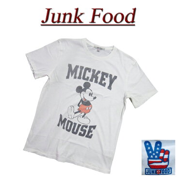 【US規格 5サイズ】 ac641 新品 JUNK FOOD ミッキーマウス ビンテージ調 ダメージ加工 半袖 Tシャツ 12MS103XDIS038 メンズ ジャンクフード MICKEY MOUSE DISNEY ティーシャツ JunkFood 【smtb-kd】