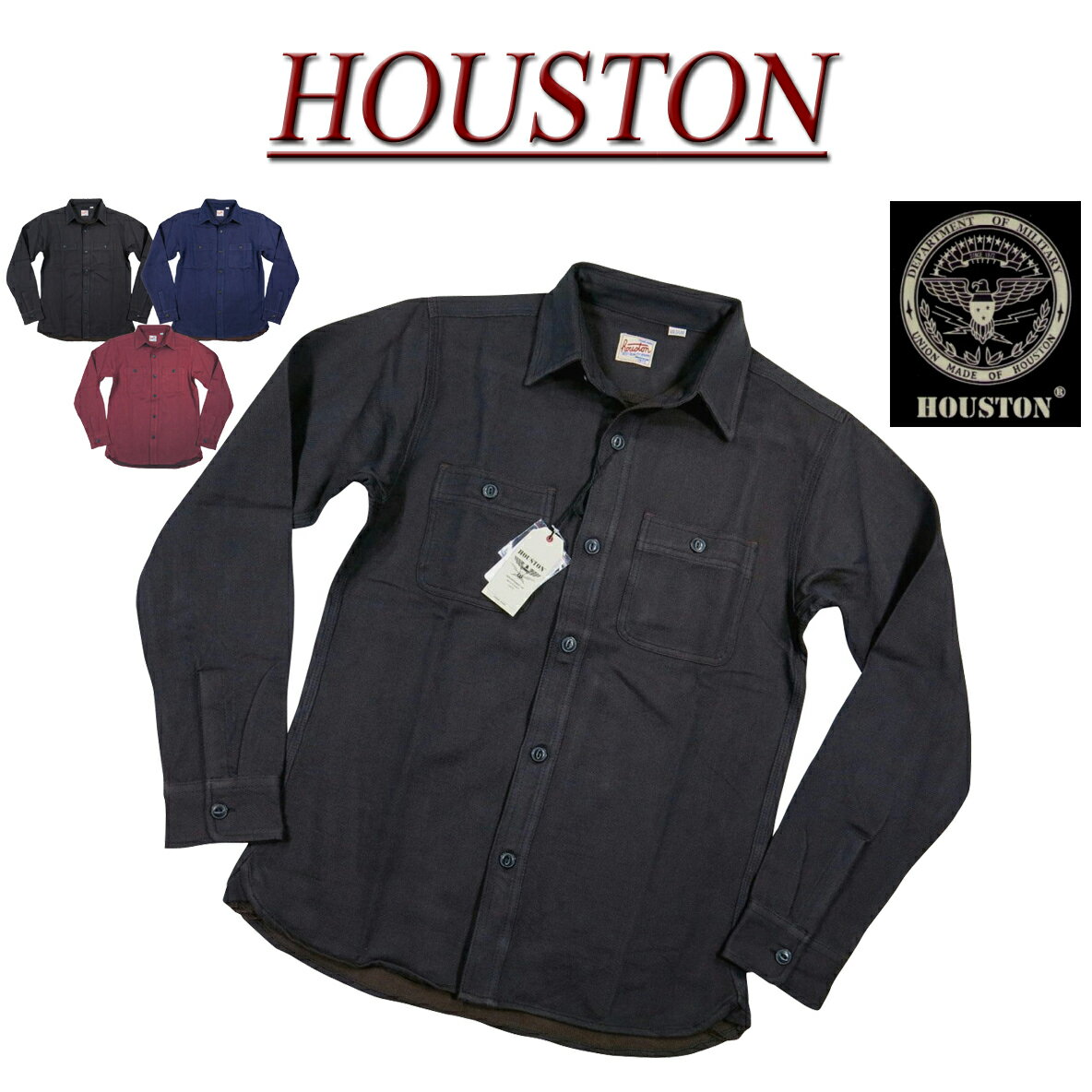 【3色4サイズ】 jd151 新品 HOUSTON マチ付 長袖 無地 ヘビーネルシャツ 40626 メンズ ヒューストン HEAVY FLANNEL SOLID WORK SHIRT ヘビーフランネルシャツ ワークシャツ ムジ ヘビネル むじ ネルシャツ アメカジ 【smtb-kd】