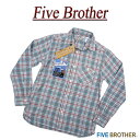 【4サイズ】 jd496 新品 FIVE BROTHER チェック マチ付 長袖 ライトネルシャツ 152000 メンズ ファイブブラザー LIGHT FLANNEL WORK SHIRTS フランネルシャツ チェックシャツ ワークシャツ Made in INDIA 【smtb-kd】