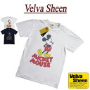 【2色4サイズ】 jd541 新品 Velva Sheen × Mickey ベルバシーン × ミッキーマウス コラボ USA製 半袖 スラブ Tシャツ 161948 メンズ ベルバシーン 染み込みプリント ティーシャツ 日本限定 HIGH LIGHT TEE イエローレーベル Made in USA 【smtb-kd】