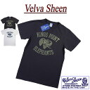 【2色4サイズ】 jd551 新品 Velva Sheen USA製 半袖 KINGS POINT ELEPHANTS TEE Tシャツ 162030 ベルバシーン メンズ ブルーレーベル ティーシャツ Made in USA 【smtb-kd】