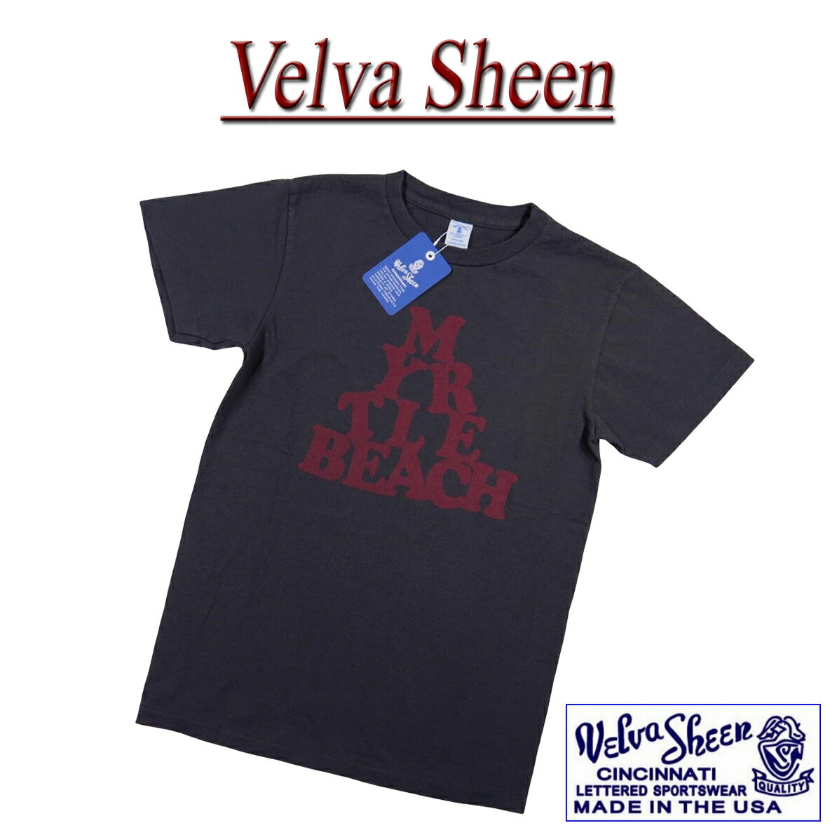  jd591 新品 Velva Sheen USA製 半袖 MYRTLE BEACH TEE Tシャツ 162037 ベルバシーン メンズ ブルーレーベル ティーシャツ Made in USA 