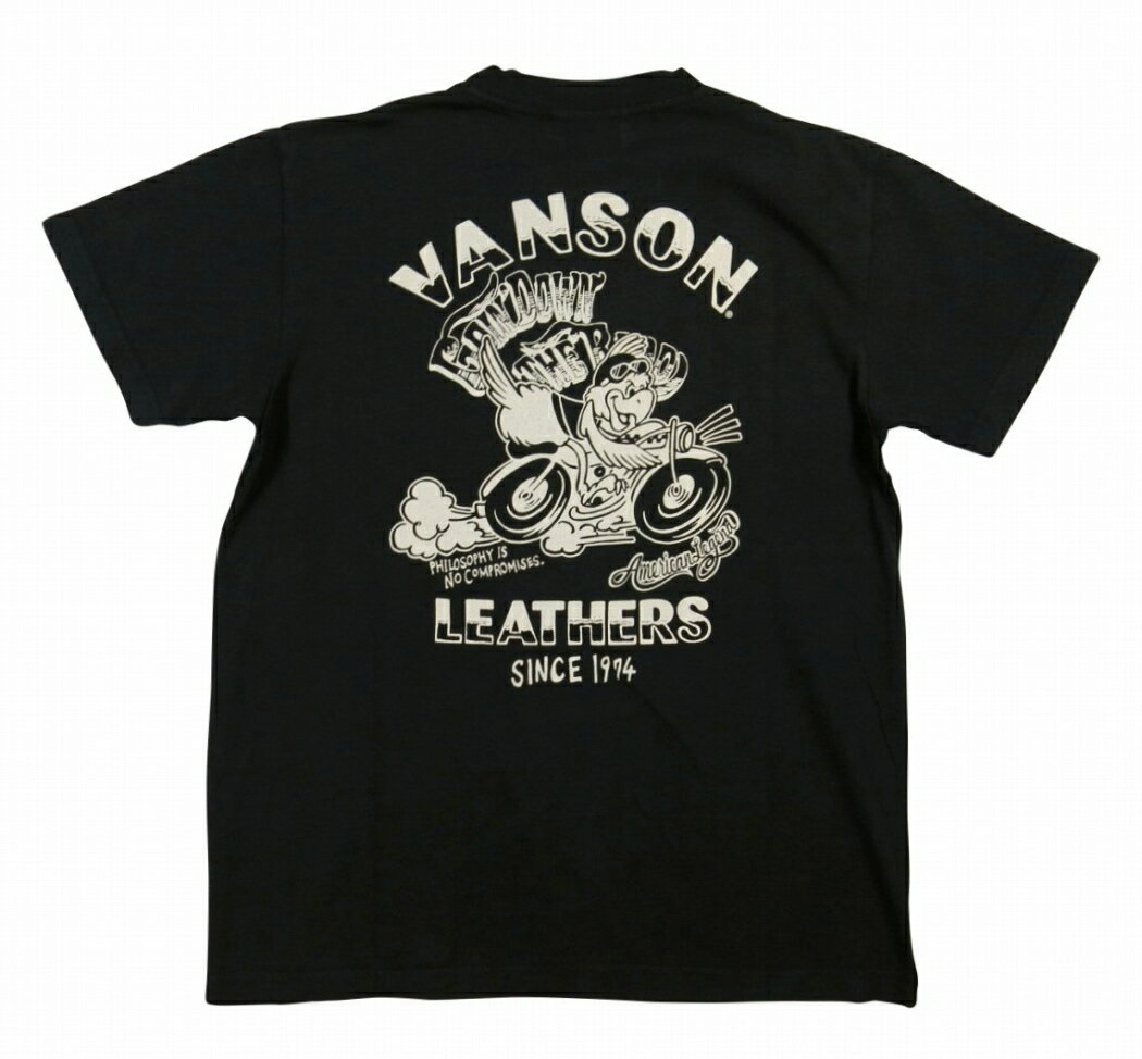 【4サイズ】 na971 新品 VANSON USA生産モデル バード ベーシックロゴ プリント 半袖 Tシャツ NVST-919 メンズ バンソン SHORT SLEEVES T-SHIRT ヴァンソン Made in USA 【smtb-kd】