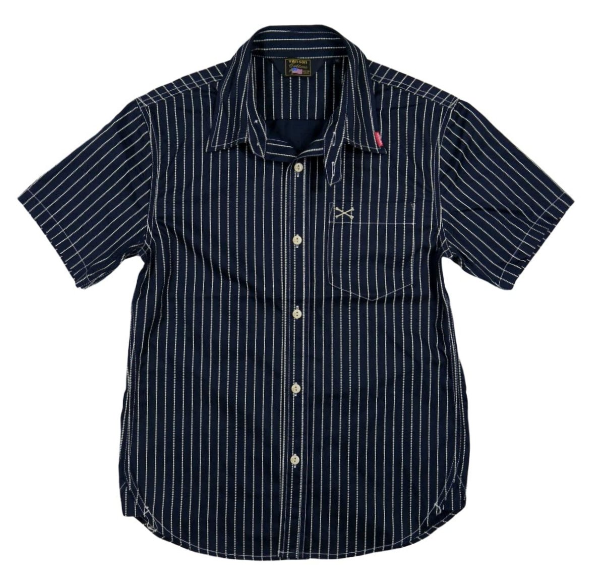 バンソン 刺繍入 ウォバッシュ シャツ size L バンソン 刺繍入 ウォバッシュ シャツ size L