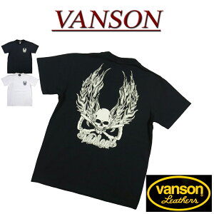 24 nb451  VANSON USA  ܡץ Ⱦµ T NVST-2019  Х󥽥 SKULL CROSSBONE FIRE SHORT SLEEVES T-SHIRT ɥ 󥽥 ƥ Made in USA smtb-kd