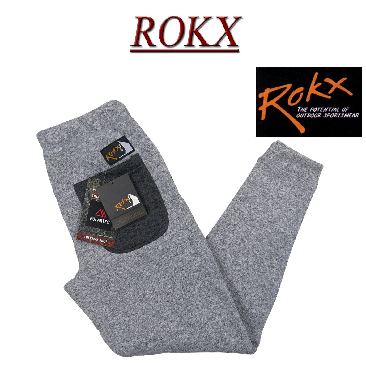 【20%off 2019秋冬 4サイズ】 ry182 新品 ROKX ロックス THE GOOSE PANT ミックス ニットフリース 裏起毛 テーパード スリムパンツ RXMF191067 クライミングパンツ メンズ アメカジ グースパンツ ボルダリング フリースパンツ