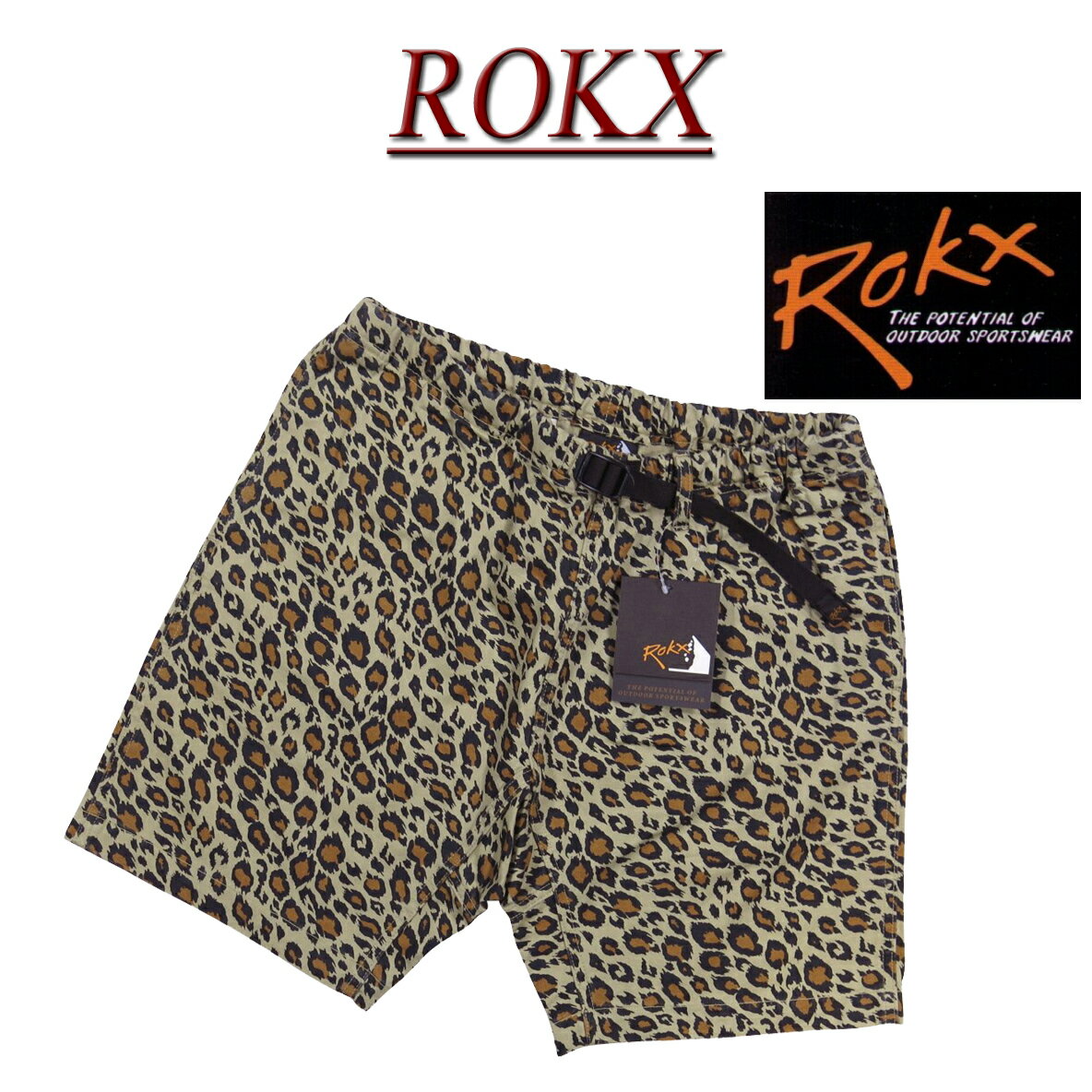 【4/26再入荷 定番 4サイズ】 ry372 新品 ROKX ロックス MG CAMOUFLAGE SHORT ヒョウ柄 コットンストレッチ ショートパンツ RXMS193028 クライミングパンツ メンズ レオパード アニマル柄 ハーフパンツ ショーツ 【smtb-kd】