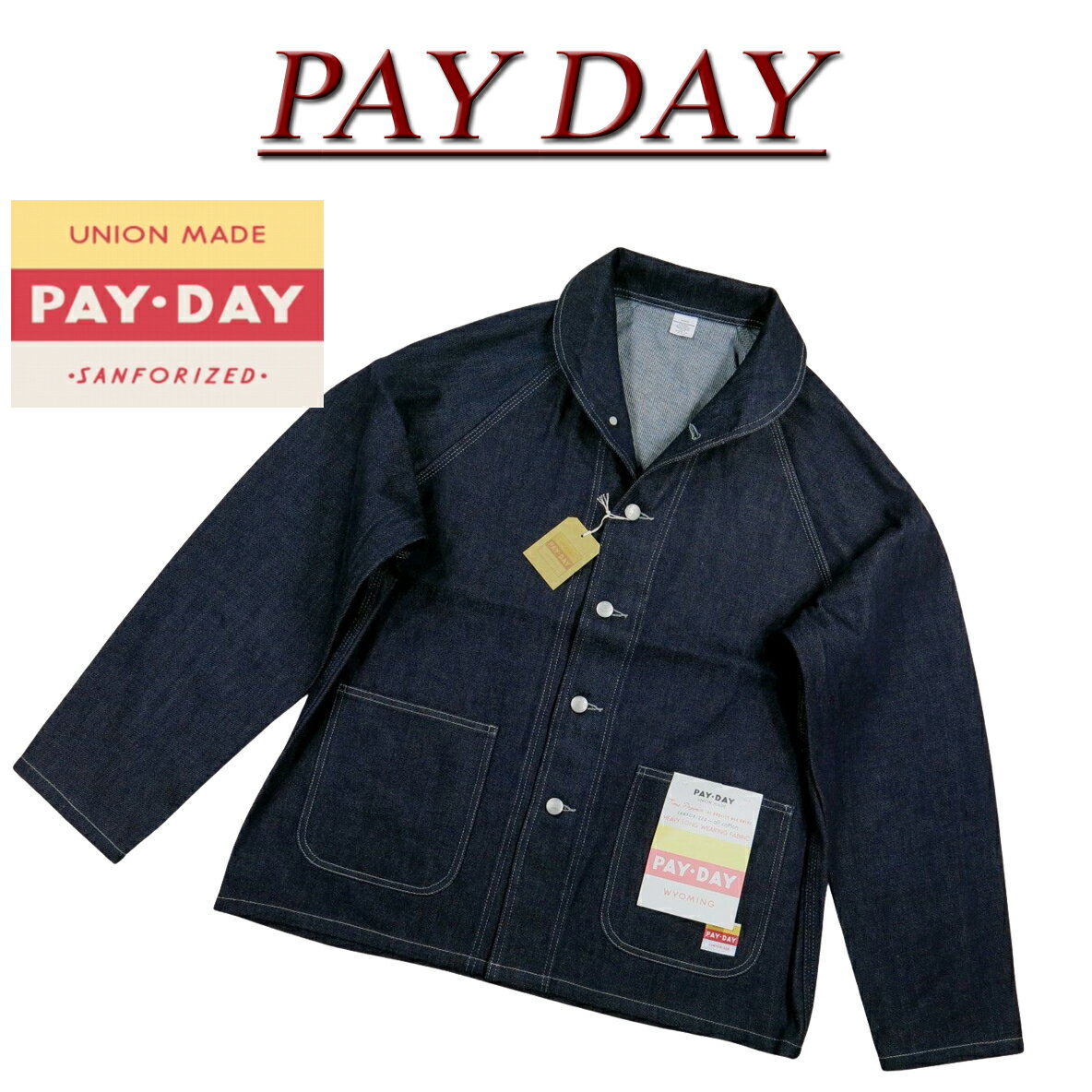 【4サイズ】 ac901 新品 PAY DAY 1940年代 U.S. NAVY 復刻モデル インディゴ デニム ショールカラー ジャケット PD-006K メンズ ペイデイ デニムジャケット US NAVY SHAWL COLLAR JACKET ワークジャケット PAYDAY JC PENNY 【smtb-kd】