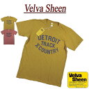 【2色4サイズ】 jd851 新品 Velva Sheen USA製 DETROIT TRACK TEE 半袖 スラブ Tシャツ 162088 メンズ ベルバシーン ティーシャツ イエローレーベル Made in USA 【smtb-kd】