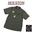 【3サイズ】 jd861 新品 HOUSTON U.S.NAVY 半袖 ワッペン付 T/C ポプリン ミリタリーシャツ 40755 メンズ ヒューストン MILITARY PATCH S/S SHIRT TOM CAT ワークシャツ アーミー 軍シャツ 【smtb-kd】