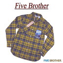 【4サイズ】 je042 新品 FIVE BROTHER チェック 長袖 ヘビーネルシャツ 152060 メンズ ファイブブラザー フランネルシャツ ワークシャツ ヘビネル Made in INDIA 【smtb-kd】