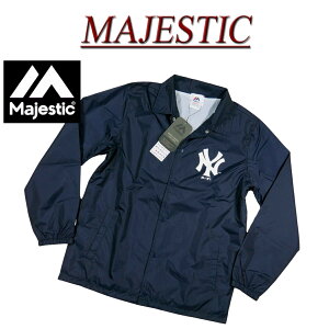 【10%off 4サイズ】 je061 新品 MAJESTIC 当店別注モデル ニューヨーク ヤンキース ロゴプリント コーチジャケット MM23-NY-OF11 メンズ マジェスティック ウインドブレーカー ナイロンジャケット New York Yankees MLB OFFICIAL WEAR NY 【smtb-kd】