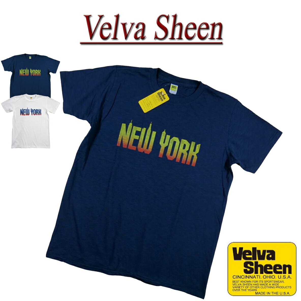  je302 新品 Velva Sheen USA製 NEW YORK TEE 半袖 スラブ Tシャツ 162119 メンズ ベルバシーン ティーシャツ イエローレーベル Made in USA 