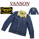 【4サイズ】 nb941 新品 VANSON トリプルスター チェーン刺繍 刺し子 裏パイルボア 中綿 ジャケット NVJK-2006 メンズ バンソン PILE BOA LINING JACKET Gジャン シリアルナンバー入り ジージ…