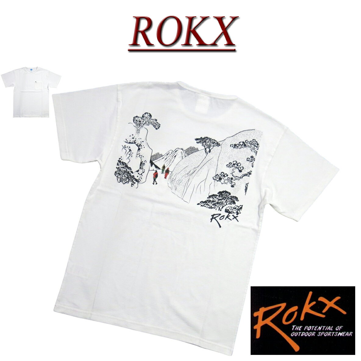  ry651 新品 ROKX ロックス UKIYOE TREKING TEE ウキヨエ トレッキング ポケット付 半袖 Tシャツ RXMS214015 メンズ ティーシャツ ヴァンソン 