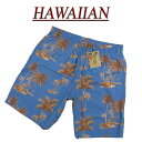  wu523 新品 ヤシの木柄 レーヨン100% ハワイアン ショートパンツ メンズ RAYON HAWAIIAN SHORT PANTS ショーツ ハーフパンツ アロハ 