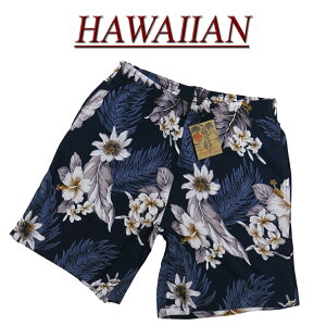 【3サイズ】 wu524 新品 ハイビスカス 花柄 レーヨン100% ハワイアン ショートパンツ メンズ RAYON HAWAIIAN SHORT PANTS ショーツ ハーフパンツ アロハ 【smtb-kd】