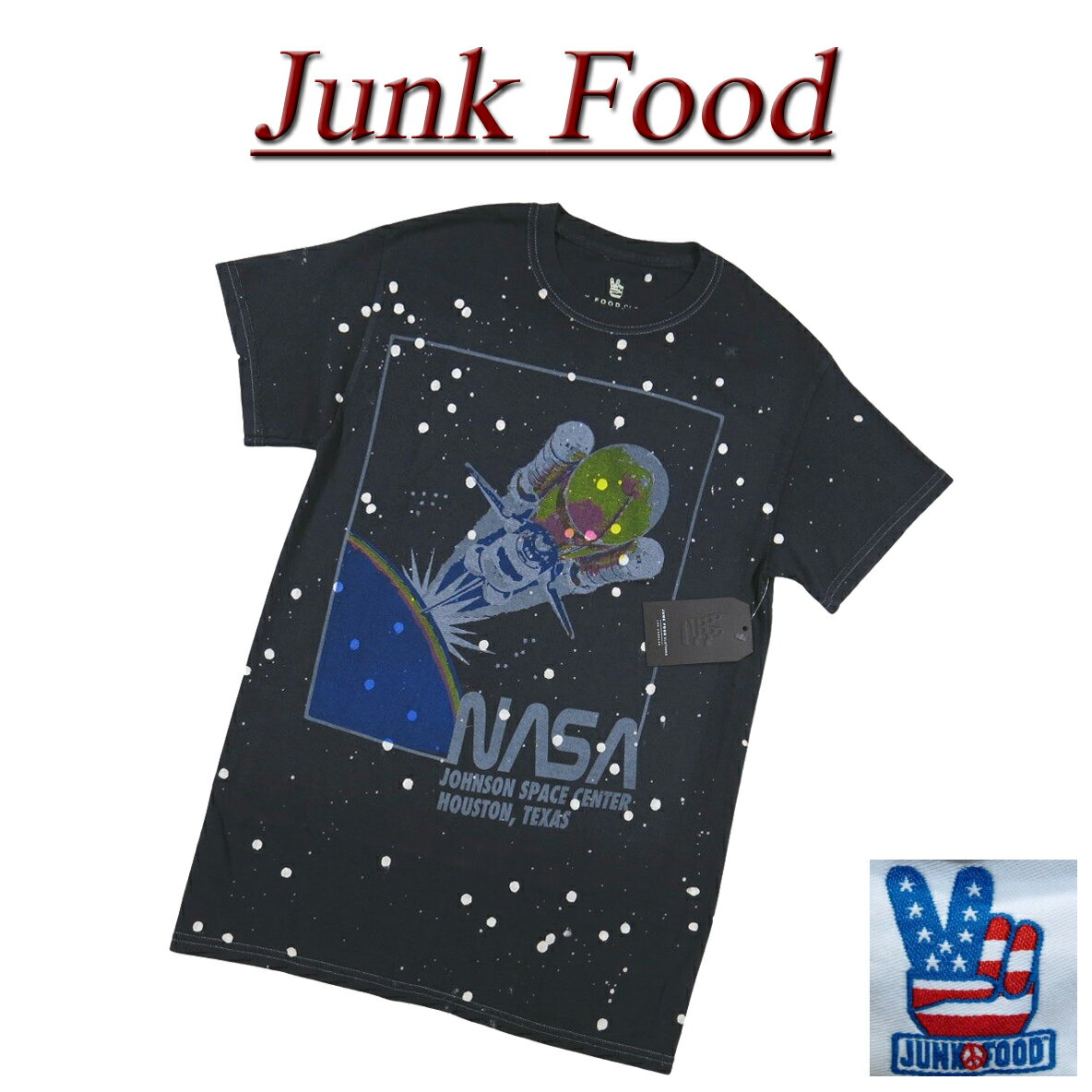  ac971 新品 JUNK FOOD ナサ スペースシャトル ビンテージ調 半袖 Tシャツ 12UXNAS0010 メンズ ジャンクフード NASA SPACE SHUTTLE ティーシャツ JunkFood 
