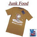 【US規格 5サイズ】 ad031 新品 JUNK FOOD スヌーピー スペースカデット ビンテージ調 ダメージ加工 半袖 Tシャツ 12UXPNT066 メンズ ジャンクフード SNOOPY SPACE CADET ティーシャツ JunkFood 【smtb-kd】