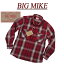 【4サイズ】 ad121 新品 BIG MIKE 復刻 長袖 オンブレチェック ヘビーネルシャツ 102135000 メンズ ビッグマイク HEAVY FLANNEL WORK SHIRTS フランネルシャツ ワークシャツ ヘビネル BIGMIKE Made in INDIA 【smtb-kd】