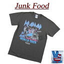 【US規格 5サイズ】 ad131 新品 JUNK FOOD デフ レパード ビンテージ調 半袖 バンドTシャツ 12MXDL048 メンズ ジャンクフード DEF LEPPARD ‘88 HYSTERIA WORLD TOUR ロック ティーシャツ JunkFood 【smtb-kd】