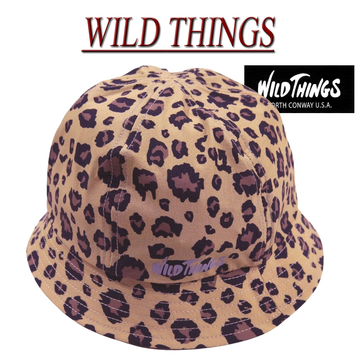 gn451 新品 WILD THINGS ワイルドシングス BASE HAT ベース ハット ストレッチ ナイロン ヒョウ柄 バケット ハット WT22063U メンズ レ..