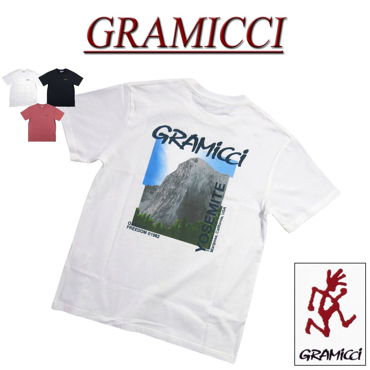 【3色5サイズ】 gn491 新品 GRAMICCI グラミチ DAWN WALL TEE ヨセミテ ドーンウォールプリント 半袖 Tシャツ G2SU-T010 メンズ アメカジ アウトドア ティーシャツ 【smtb-kd】