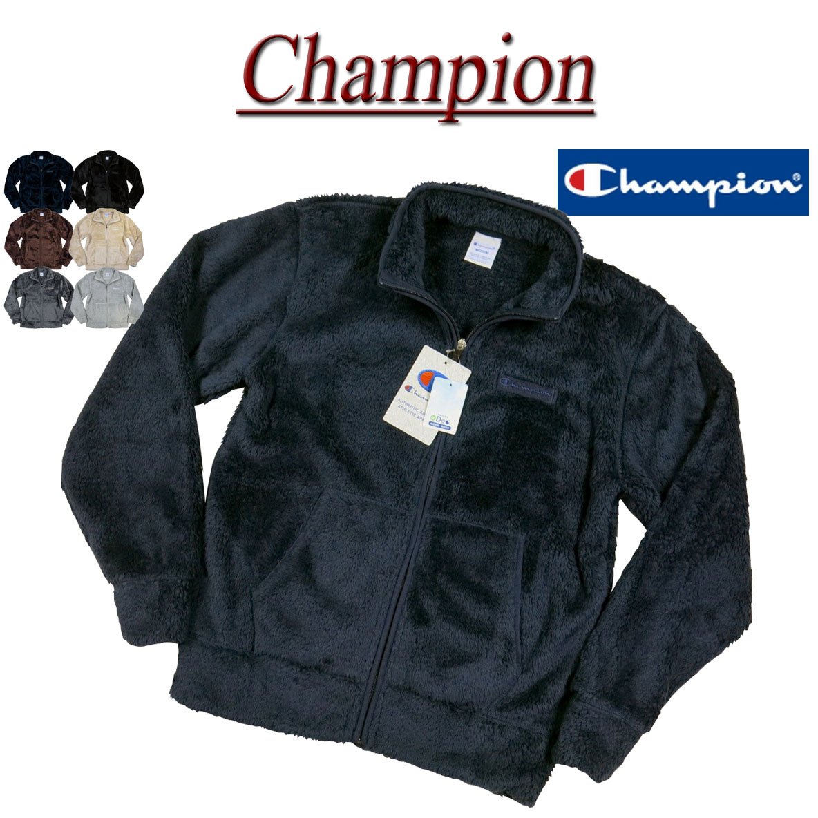 チャンピオン ボアジャケット メンズ 【定番 6色3サイズ】 jc033 新品 Champion ワンポイント刺繍 シェルパフリース ジップジャケット C3-L616 メンズ チャンピオン ジップアップ ボアフリース フリースジャケット BASIC ベーシック 【smtb-kd】