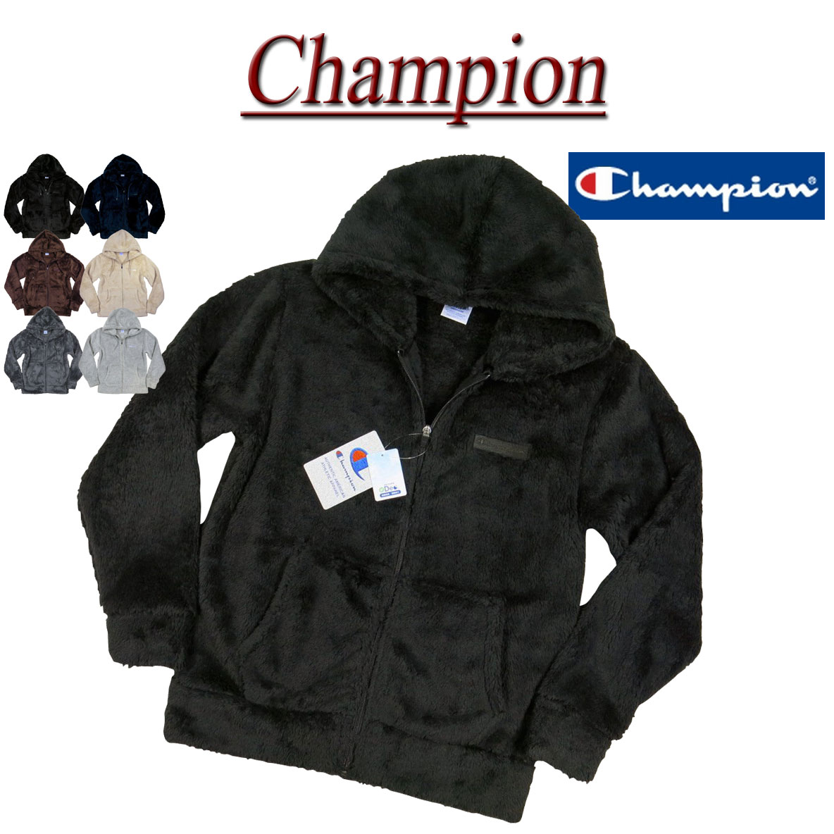 チャンピオン ボアパーカー メンズ 【定番 6色6サイズ】 jc042 新品 Champion ワンポイント刺繍 シェルパフリース ジップパーカー C3-L615 メンズ チャンピオン フード ジップアップ ボアフリース パーカー BASIC ベーシック ジャケット 【smtb-kd】