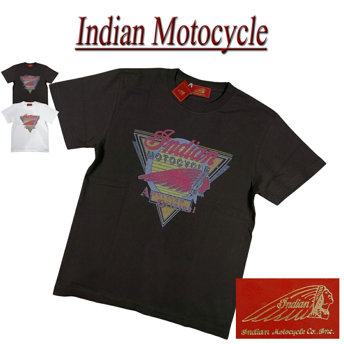 je591 新品 INDIAN MOTOCYCLE ヘッドマークプリント 半袖 Tシャツ IC-2548 メンズ インディアンモトサイクル AMERICAN ORIGINAL ティーシャツ IndianMotocycle 