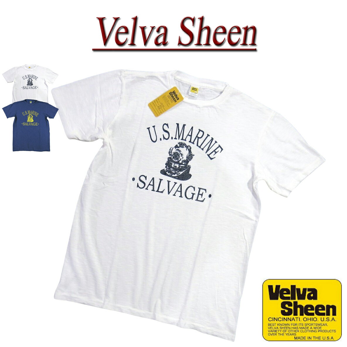  je621 新品 Velva Sheen USA製 U.S.MARINE TEE 半袖 スラブ Tシャツ 162192 メンズ ベルバシーン ティーシャツ イエローレーベル Made in USA 