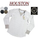 【定番 4色3サイズ】 je723 新品 HOUSTON 前Vガゼット 針抜きリブ ヘザー ロンT 21401 メンズ ヒューストン HEATHER RIB STICH GASSET TEE むじ ムジ 無地 肉厚 長袖 Tシャツ アメカジ 【smtb-kd】