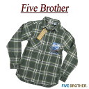 【4サイズ】je872 新品 FIVE BROTHER チェック 長袖 ヘビーネルシャツ 152160 メンズ ファイブブラザー フランネルシャツ ワークシャツ ヘビネル HEAVY FLANNEL WORK SHIRTS Made in INDIA 【smtb-kd】