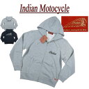  je881 新品 INDIAN MOTOCYCLE ヘッドマークプリント ジップアップ スウェットパーカー IC-2460 メンズ インディアンモトサイクル 長袖 裏毛 フード ジップパーカー スエット トレーナー アメカジ 