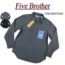 【2色3サイズ】 je961 新品 FIVE BROTHER WOOL BLEND WORK SHIRTS ウール混紡 長袖 無地 ワークシャツ 152193W メンズ ファイブブラザー ウールシャツ フランネルシャツ 【smtb-kd】