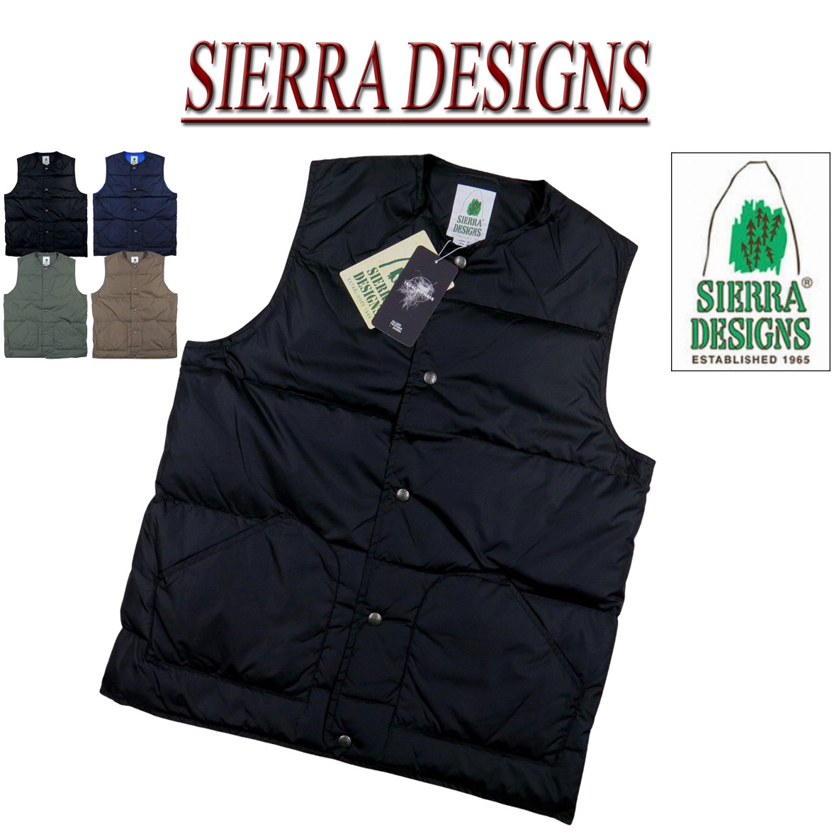  jf041 新品 SIERRA DESIGNS 650フィルパワー ライト ダウンベスト 8312 メンズ シェラデザインズ LIGHT DOWN VEST ALLIED DOWN アライドダウン 