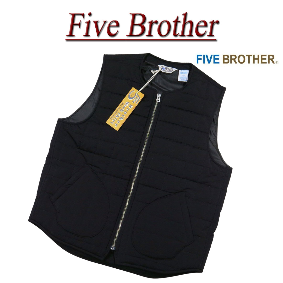 Rakuten - 【3サイズ】 jf111 新品 FIVE BROTHER 中綿 キルト ワークベスト 152139 メンズ ファイブブラザー QUILT WORK VEST キルティング 【smtb-kd】