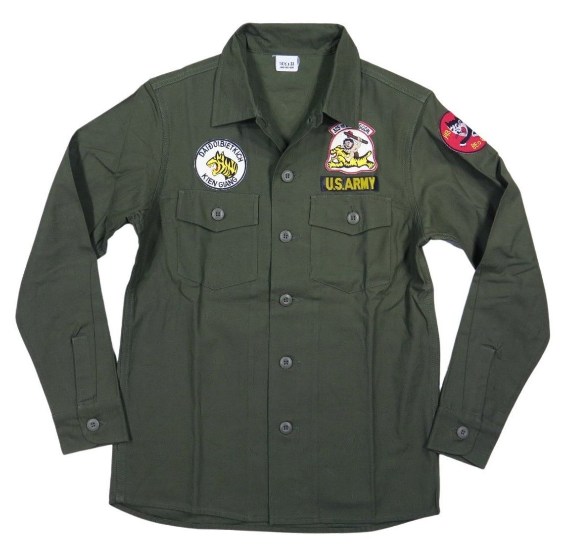 40年代？米軍放出品 陸軍航空隊ミリタリーシャツ ワッペンパッチ付き jf181-1.jpg