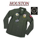 【4サイズ】 jf181 新品 HOUSTON U.S.ARMY 長袖 ワッペン付 コットン ミリタリーシャツ OG-107 40895 メンズ ヒューストン PATCH ARMY L/S SHIRT TIGER ユーティリティーシャツ ワークシャツ アーミー 軍シャツ 【smtb-kd】