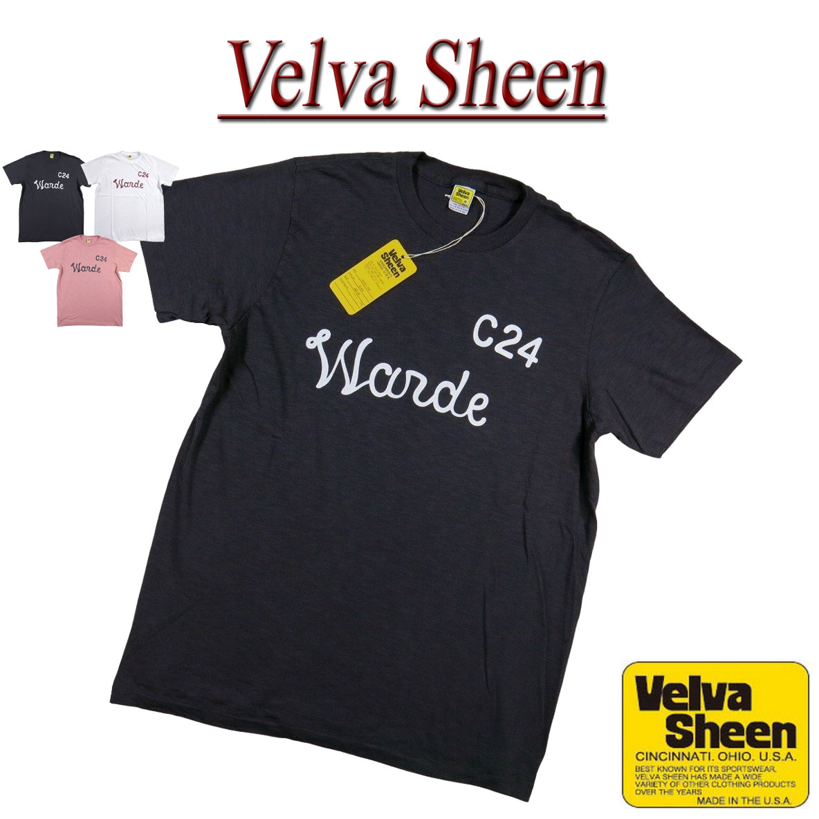  jf351 新品 Velva Sheen USA製 WARDE TEE 半袖 スラブ Tシャツ 1622109 メンズ ベルバシーン ティーシャツ イエローレーベル Made in USA 