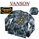  nc482 新品 VANSON スカル クロスボーン アメリカンイーグル刺繍 タイダイ柄 ロンT NVLT-2114 メンズ バンソン SKULL CROSSBONE AMERICAN EAGLE LONG SLEEVES T-SHIRT ドクロ 長袖 Tシャツ ヴァンソン ロンティー 