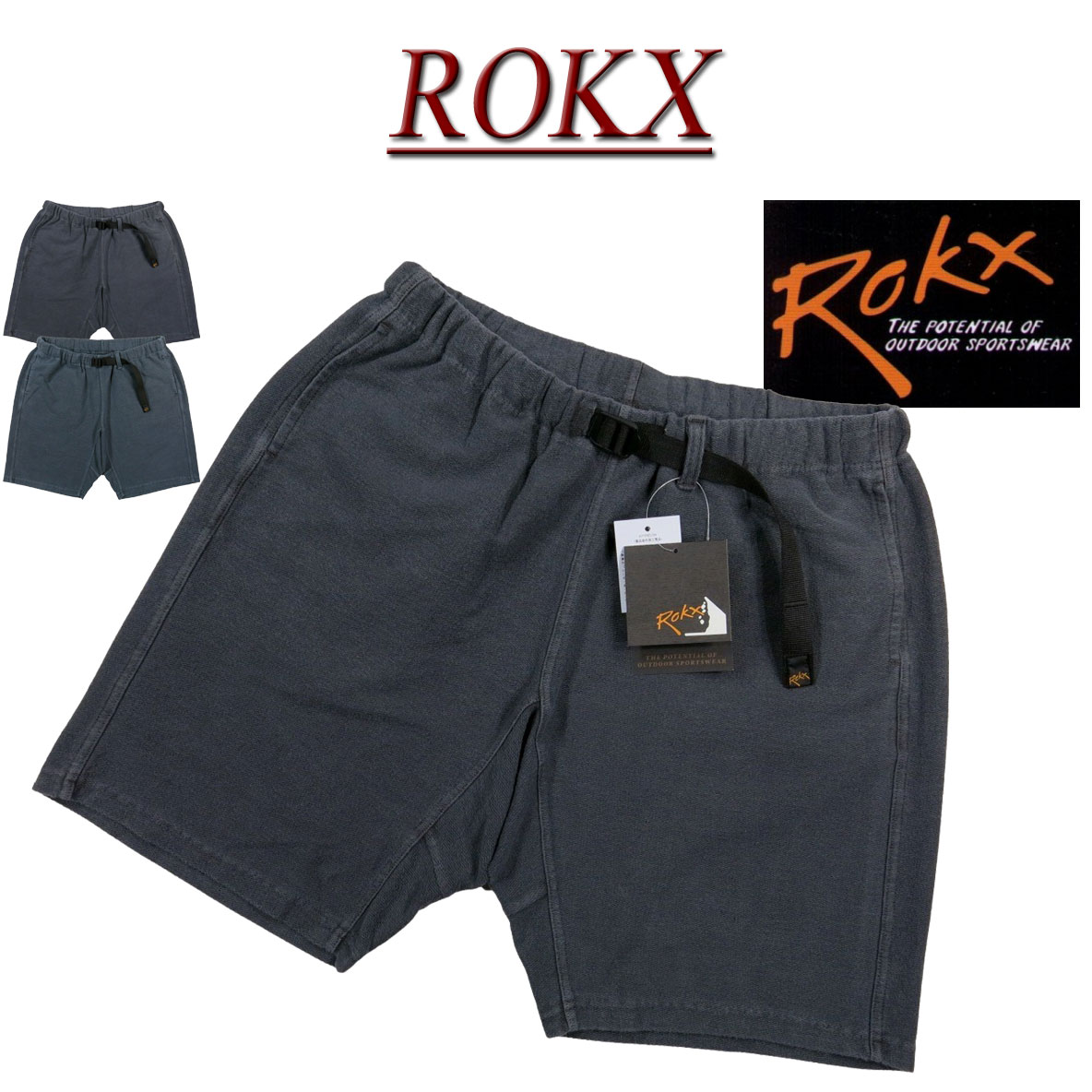 【2色4サイズ】 ry701 新品 ROKX ロックス COTTONWOOD SWEAT SHORT 製品染め加工 スウェット ショートパンツ クライミングパンツ RXMS223004 メンズ フレンチテリー ピグメントダイ ボルダリング スエット ハーフパンツ ショーツ 【smtb-kd】