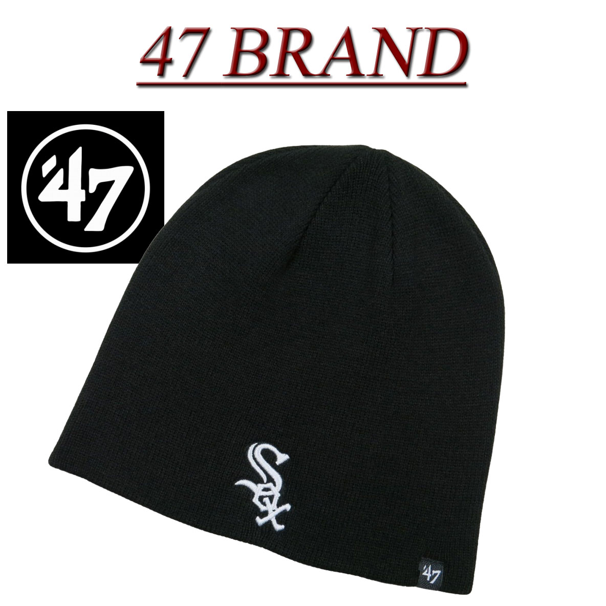 ֡ ad281  47BRAND  ۥ磻ȥå ɽ ˥åȥå B-BIN06ACE  եƥ֥֥ ӡˡ WHITE SOX 47 BEANIE KNIT NY ˹ 47å smtb-kd