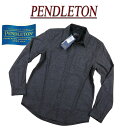 【4サイズ】 ad321 新品 PENDLETON LODGE SHIRT REGULAR レギュラーフィット 長袖 無地 ウールシャツ RA839-28347 メンズ ペンドルトン ロッジシャツ むじ ムジ OXFORD GREY MIX ペンデルトン 【smtb-kd】