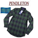 【4サイズ】 ad331 新品 PENDLETON SCOUT SHIRT REGULAR レギュラーフィット 長袖 オンブレチェック ウールシャツ RA551-32511 メンズ ペンドルトン スカウトシャツ チェックシャツ GREEN BLACK PLAID ペンデルトン 【smtb-kd】